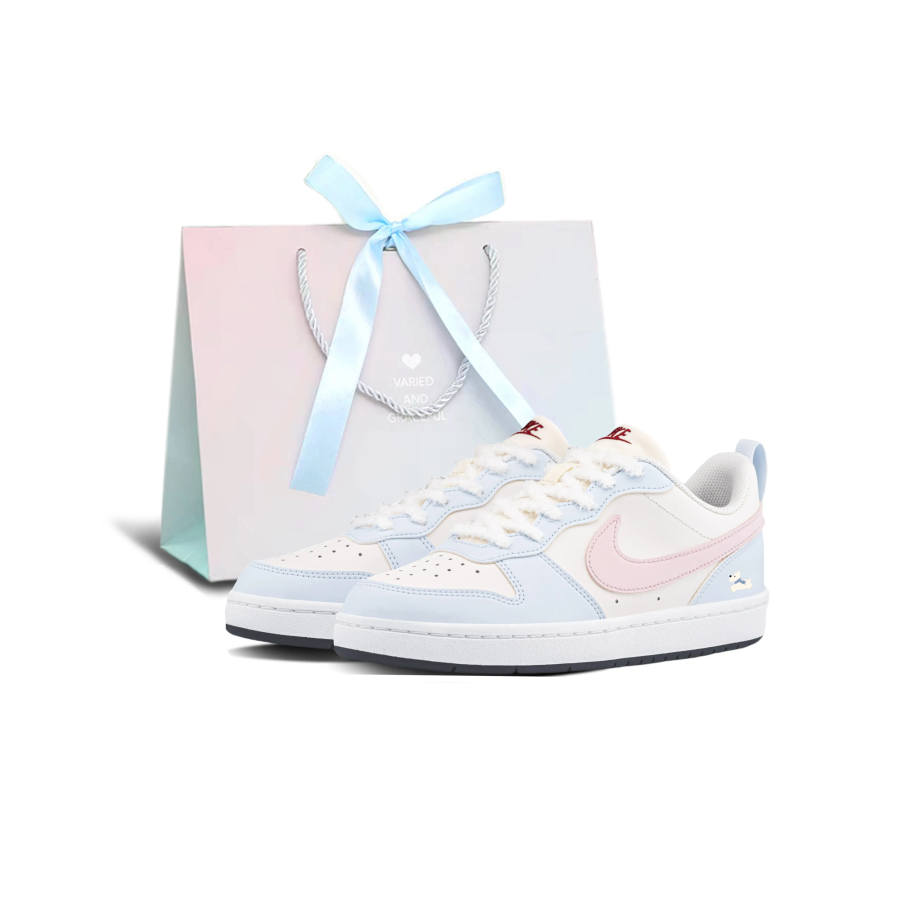 Nike Nike Court Borough Abrasion Resistant Low top Skateboard Shoes Women's Pink Blue