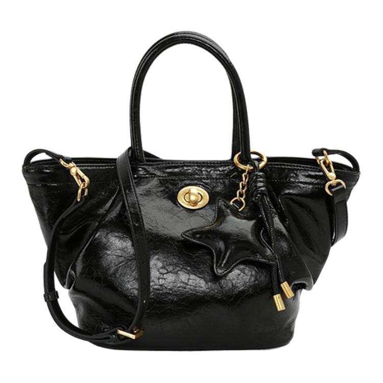 URBAN REVIVO Artificial Leather Crossbody Bag, Handbag Women's Black