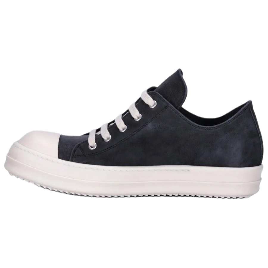 RICK OWENS RICK OWENS/RO Extreme Leather Low top Skateboard Shoes Men's Black