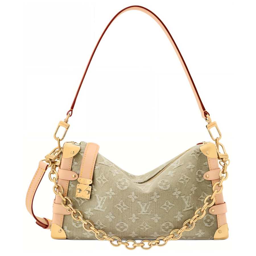 LOUIS VUITTON SIDE TRUNK Cotton Shoulder Bag, Crossbody Bag, Handbag Medium Women's Khaki Green