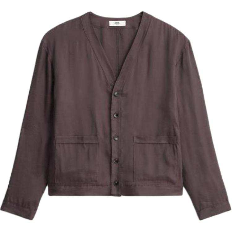 ZARA Jackets Men's Gray V Neck Moderate Other