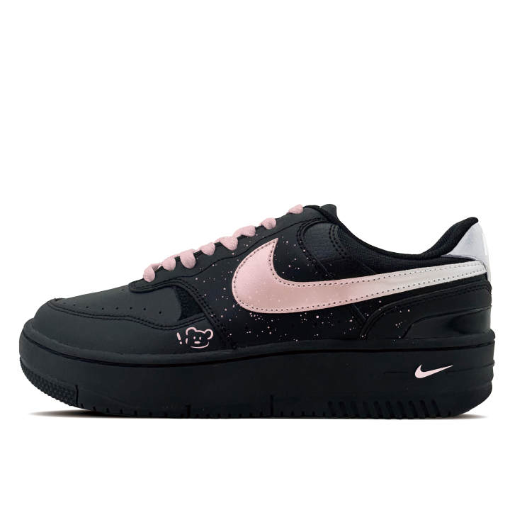 Nike Nike Gamma Force Pink Bear Synthetic Leather Abrasion Resistant Low top Skateboard Shoes Unisex Black