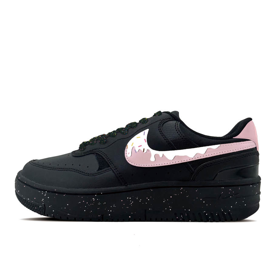 Nike Nike Gamma Force Black Sugar Synthetic Leather Abrasion Resistant Low top Skateboard Shoes Women's Black