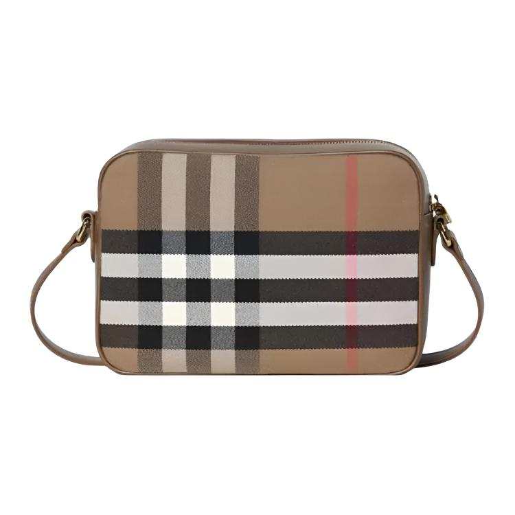 Burberry Cotton Fabric Shoulder Bag Women's Brown