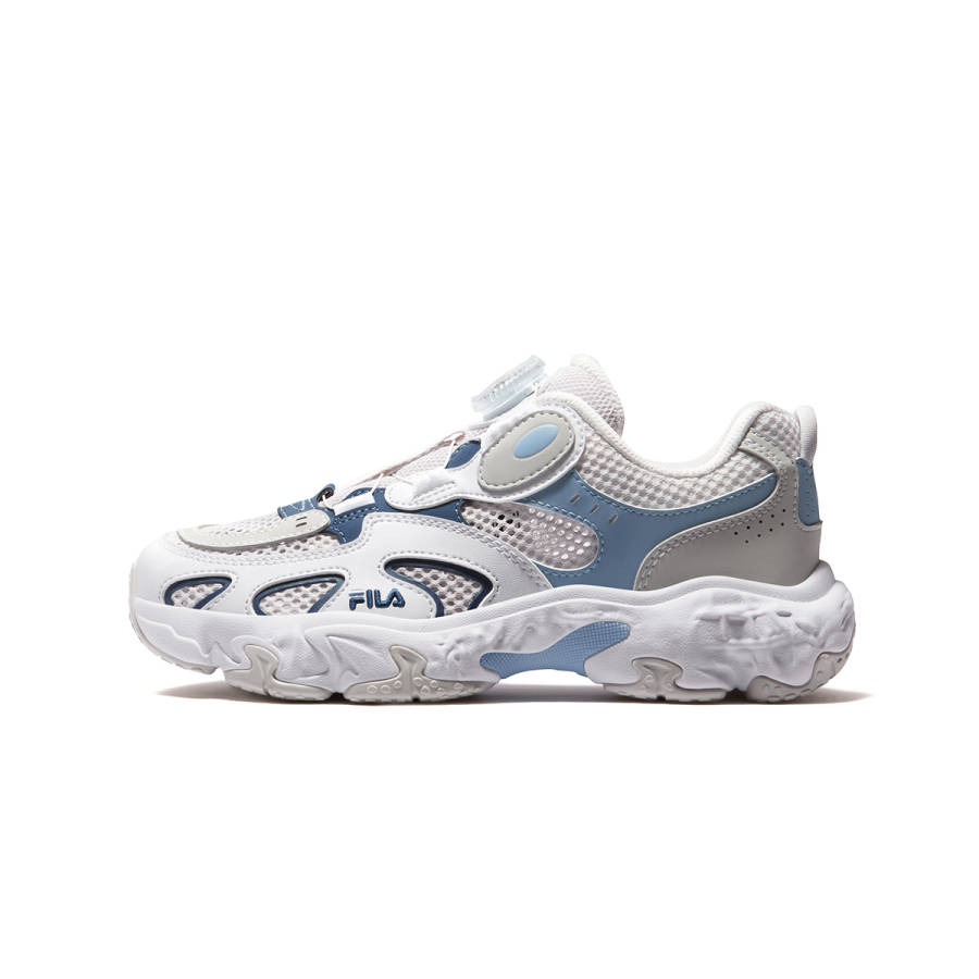 FILA KIDS Heritage FHT Synthetic Leather, Textile Low top Running Shoes Rain Mist Gray/FILA White Kids'