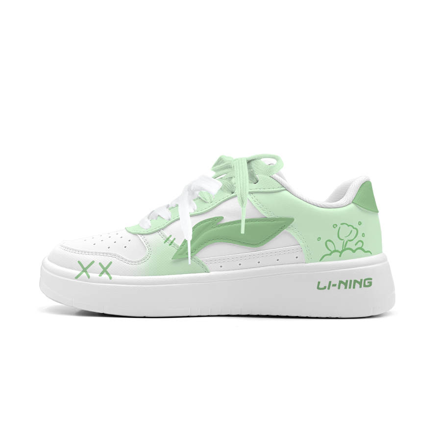 Li-Ning Li Ning Low top Skateboard Shoes Unisex White Green