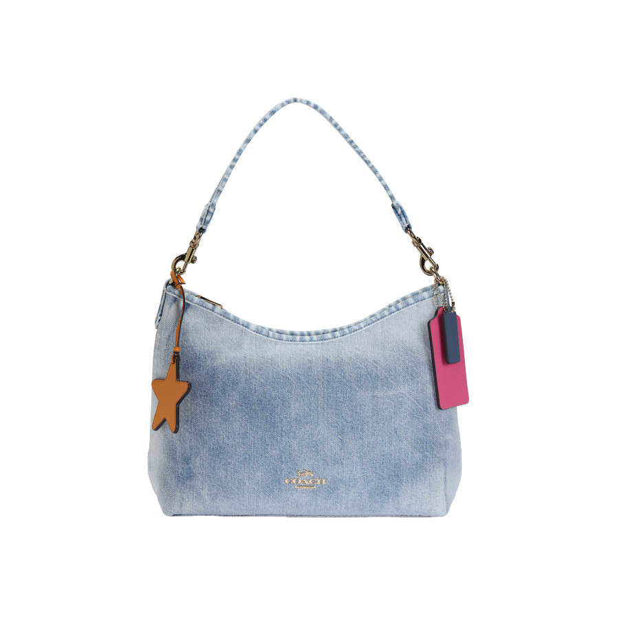 COACH Laurel Fabric Hobo Bag Shoulder Bag Large Women's Denim Blue