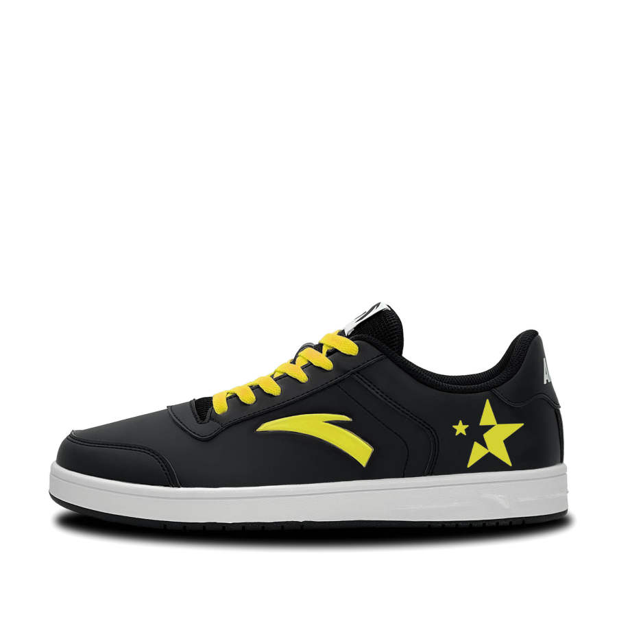 Anta Cool Yellow Flashing Star Synthetic Leather, Textile Lightweight Slip Resistant Low top Skateboard Shoes Men's