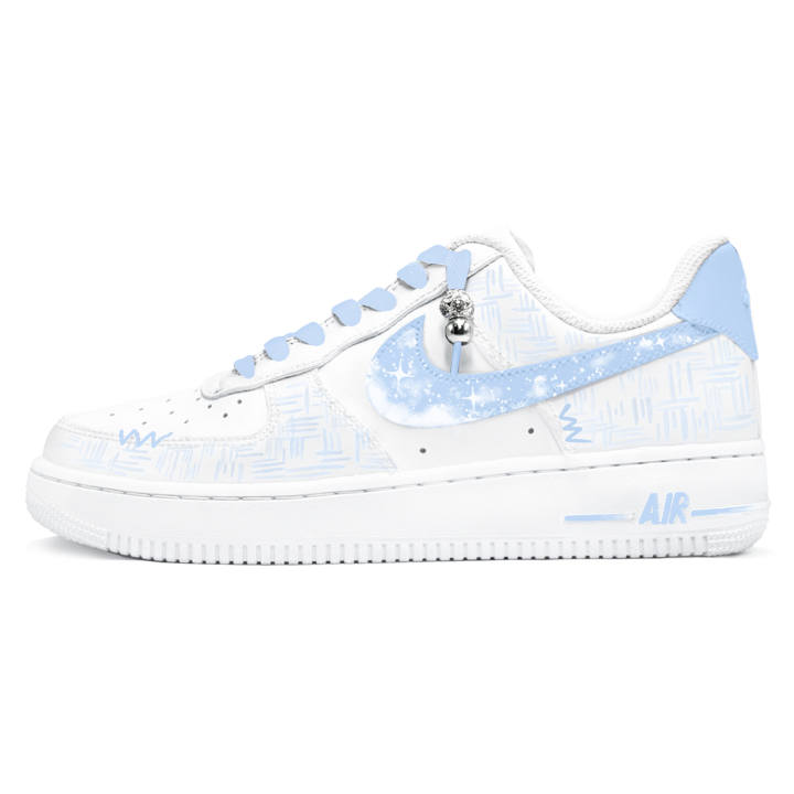 Nike Nike Air Force 1 Monet Flower Letter, First Culture CH Low top Skateboard Shoes Men's Blue White