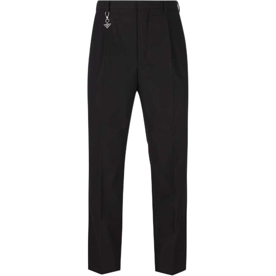 PRADA PRADA Casual Pants Men's Black Moderate Straight Fit Pants
