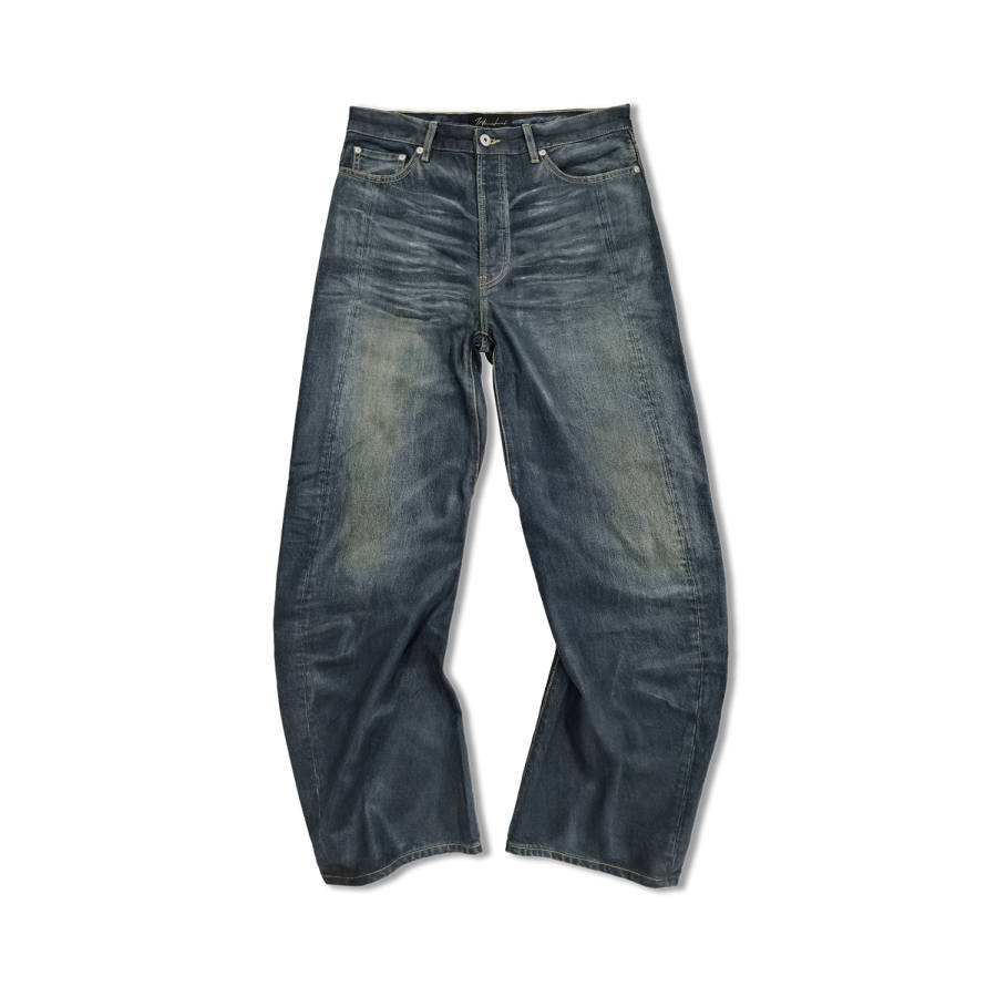 WANNA LAB Jeans Unisex Black Blue Moderate Flared Pants