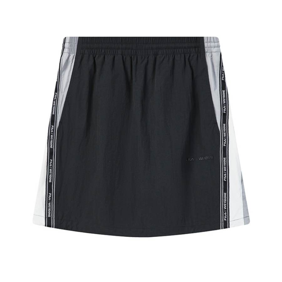 FILA x WE11DONE Casual Short Skirts Women's Blue Ink Black