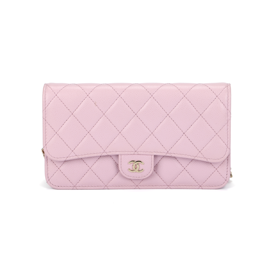 CHANEL Classic Flap CF Leather Crossbody Bag, Shoulder Bag Women's Pink