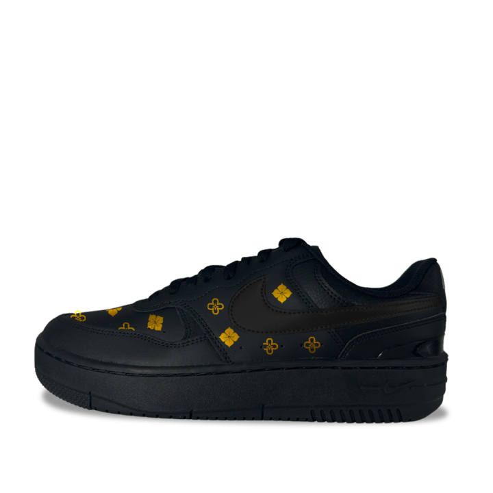 Nike Nike Gamma Force Night Gold Four Petaled Synthetic Leather Low top Skateboard Shoes Unisex Black