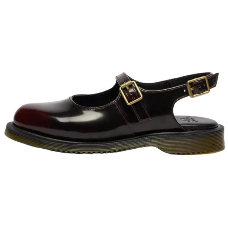 Dr.Martens MADALINE Leather Platform Mary Jane Shoes Women's Cherry Red