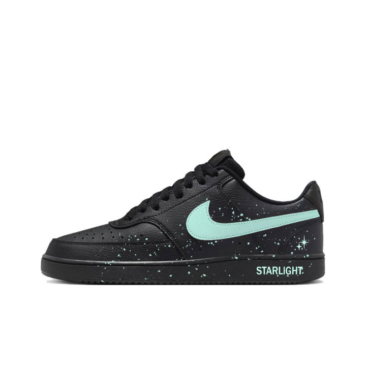 Nike Nike Court Vision Low Starry Night Mint Leather Abrasion Resistant Slip Resistant Low top Skateboard Shoes Unisex Black