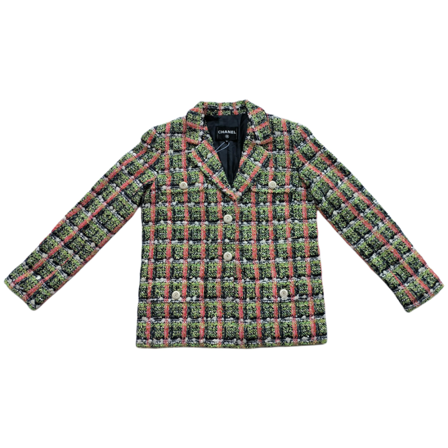 CHANEL 20C Station Collection Jackets & Coats Women's Orange Green
