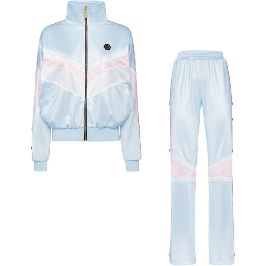 Philipp Plein logo-embroidered striped tracksuit set