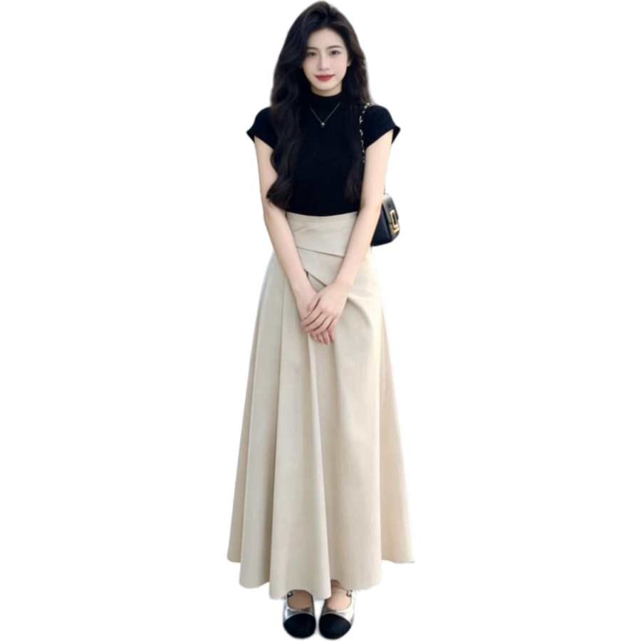JBBCN Two Piece Skirt Sets Women's Half Turtleneck Thin Long