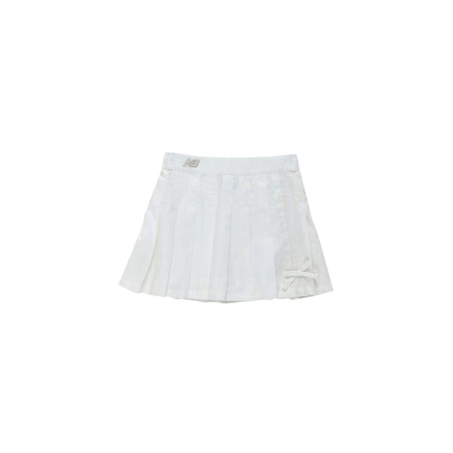 New Balance New Balance NBgC Solid Color Brand Logo Stripes Letter Moderate Skirt Summer Kids'