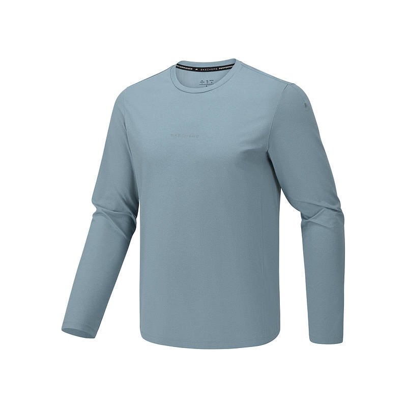 Skechers T Shirts Men's Wind Greeting Blue 03M3 Crew Neck Moderate