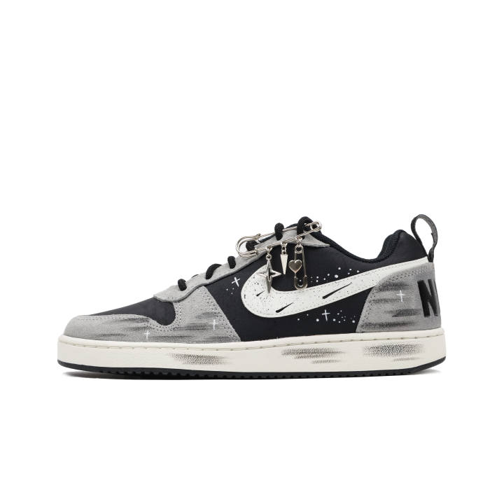 Nike Nike Court Borough Shooting Stars Exploration, Safety Field, Street, Campus Low top Skateboard Shoes Men's Black Gray
