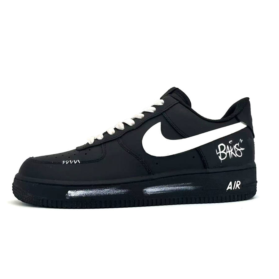 Nike Nike Air Force 1 Vintage Black Trend Abrasion Resistant Slip Resistant Low top Skateboard Shoes Unisex Black White