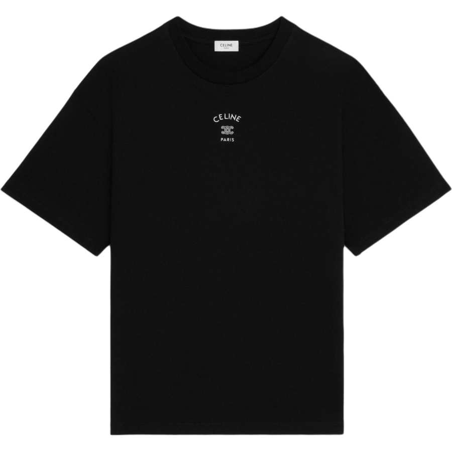 CELINE CELINE T Shirts Men's Black Crew Neck Moderate