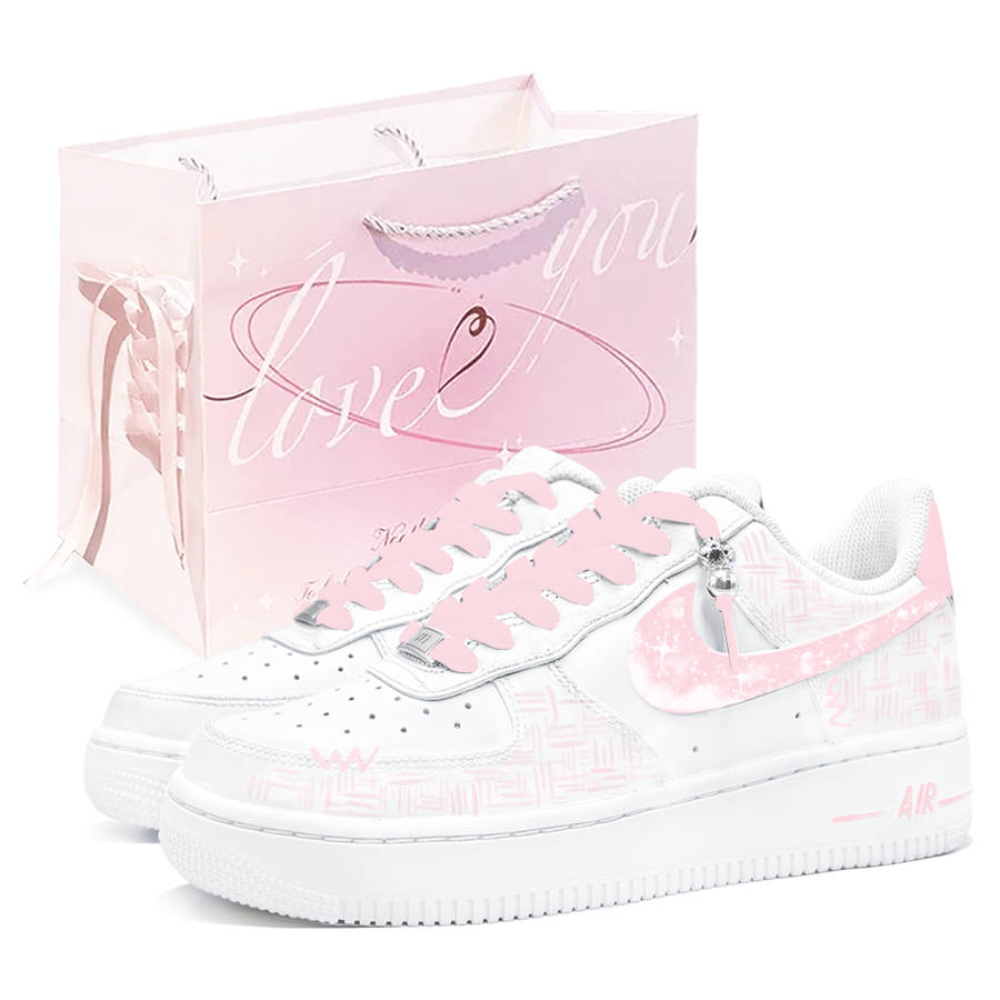 Nike Nike Air Force 1 Shopping Bag, Peach Fragrance, First Culture CH Low top Skateboard Shoes Women's White