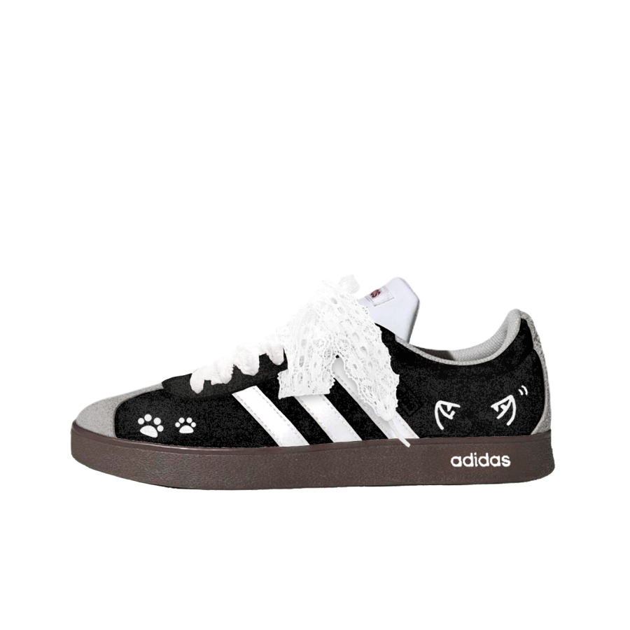 Adidas Adidas VL COURT 2.0 Fox Trail 7L Abrasion Resistant Slip Resistant Low top Skateboard Shoes Women's Black Gray