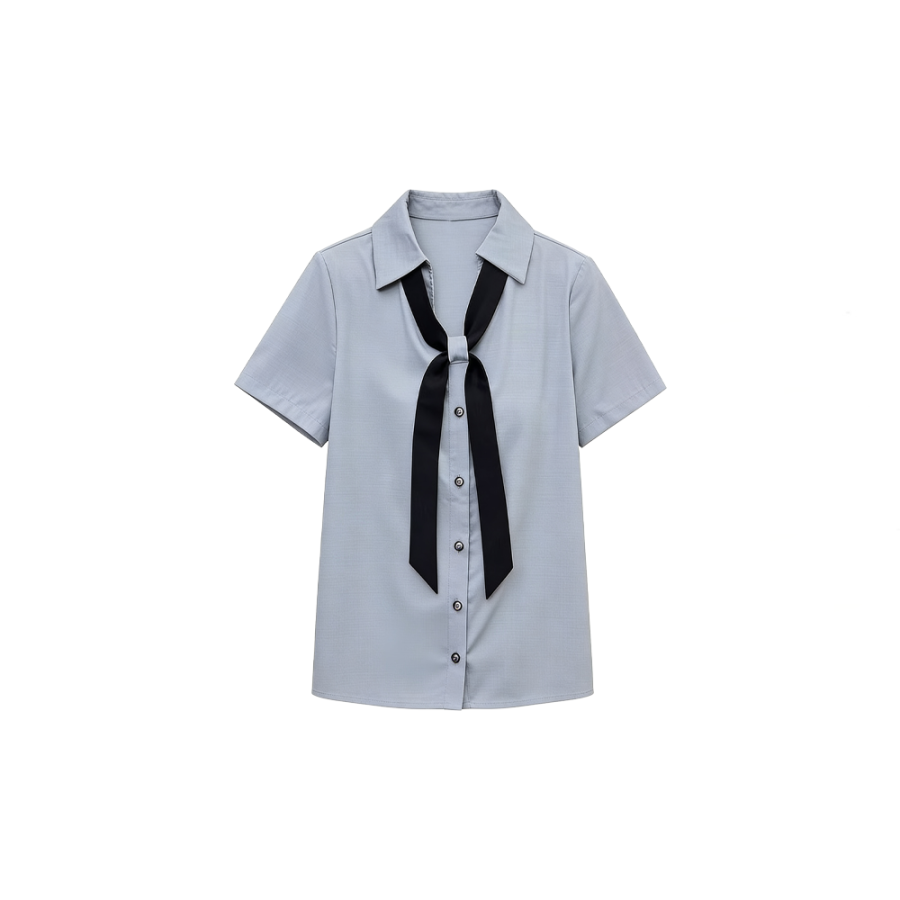 CPAURA Shirts Women's Gray Lapel Thin Shirt