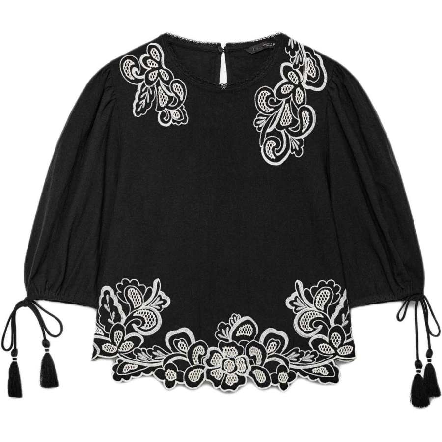 ZARA Shirts Women's Black Crew Neck