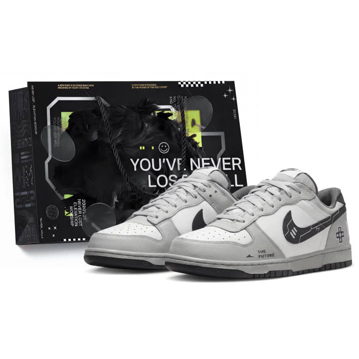 Nike Nike Big Cyberpunk, Box Abrasion Resistant Slip Resistant Low top Skateboard Shoes Unisex Gray