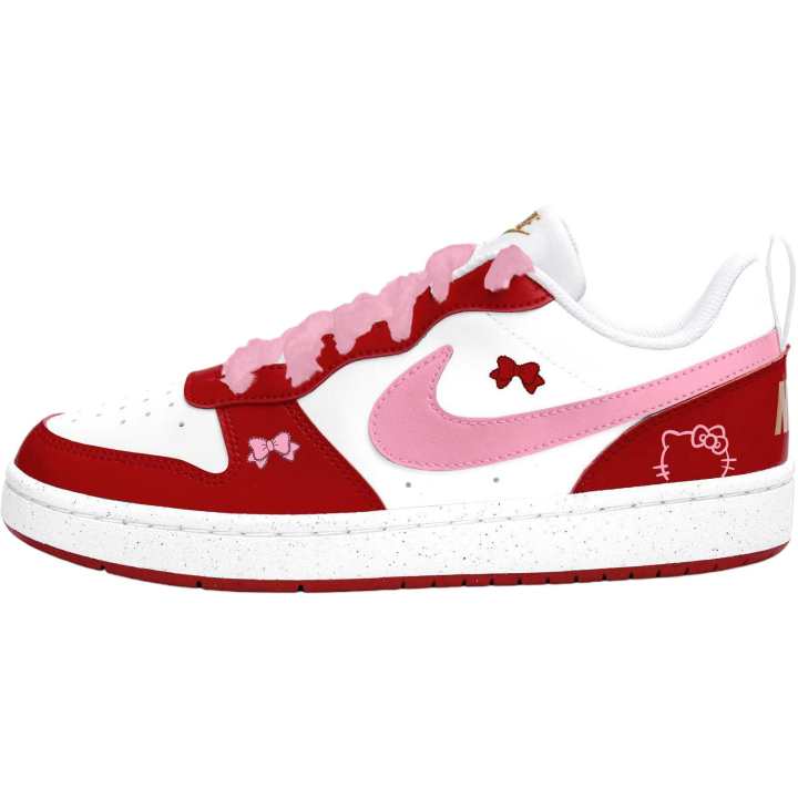 Nike Nike Court Low top Skateboard Shoes White Red Teenagers