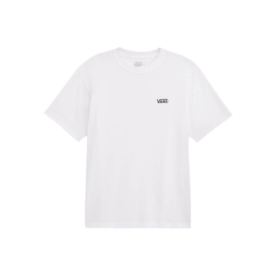 Vans Left Chest T Shirts Men's White/Black Crew Neck Moderate Straight Fit
