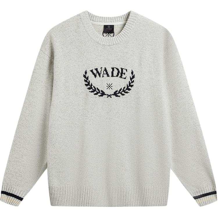 Li-Ning Li Ning Knitwear Men's Ivory Mixed Color Crew Neck Moderate Other