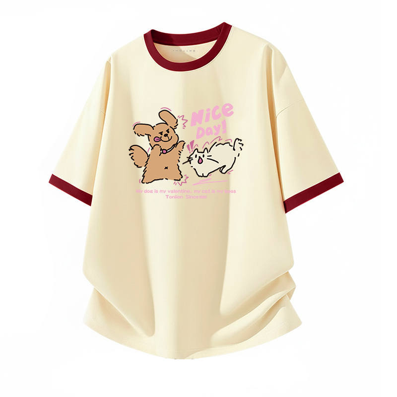 Tonlion T Shirts Unisex Crew Neck Thin Straight Fit