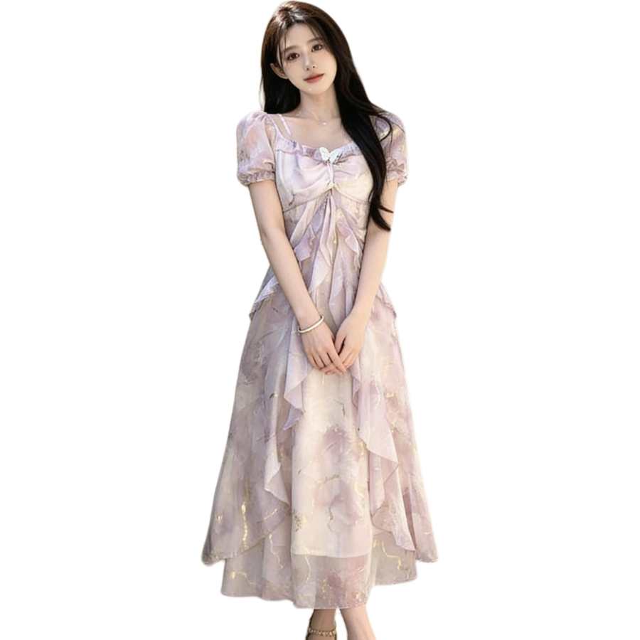 JBBCN JBBCN Slip Dresses Women's Square Collar Thin Long