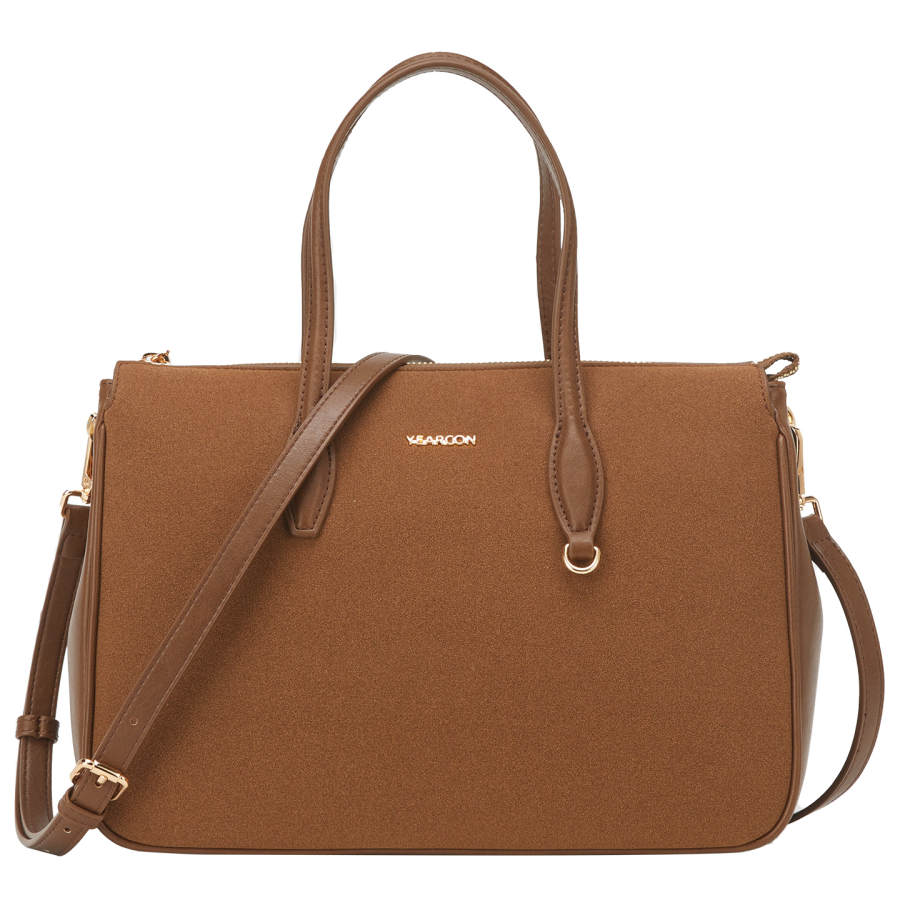 YEARCON Synthetic Leather Tote One Shoulder Handbag Women's Brown