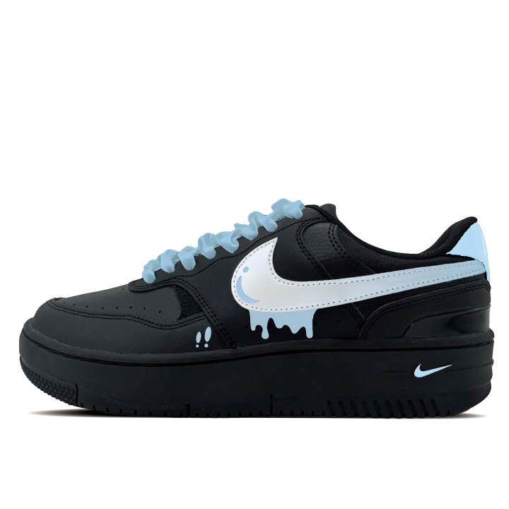 Nike Nike Gamma Force Blue Deep Synthetic Leather Abrasion Resistant Low top Skateboard Shoes Women's Black