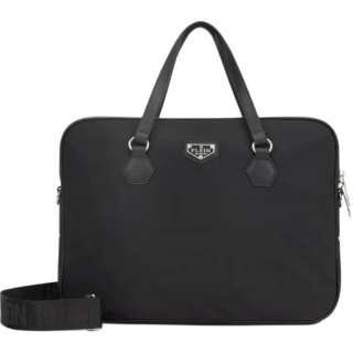 PHILIPP PLEIN Fabric With Cow Leather Laptop Bag Men's Black