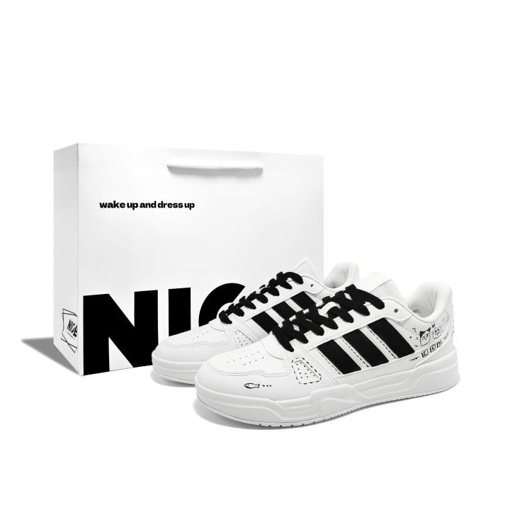 Adidas Adidas LITE BALLER Quirky Cat R Synthetic Leather, Leather Low top Skateboard Shoes Unisex Black White