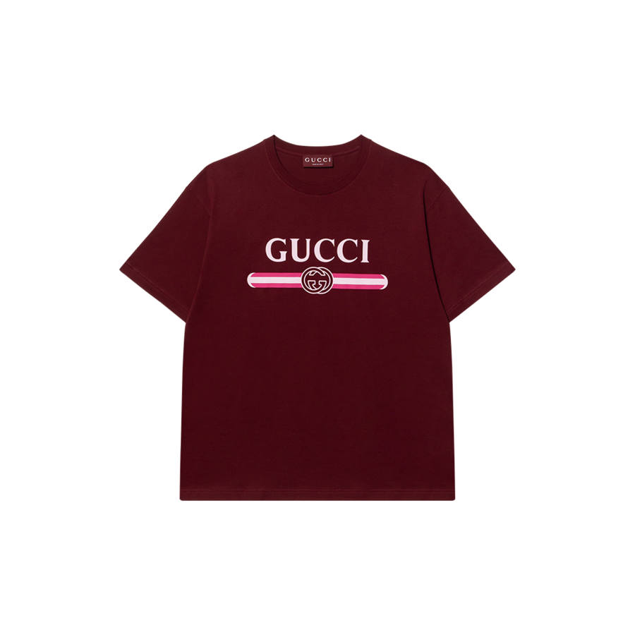 GUCCI Logo Printed Jersey T Shirt