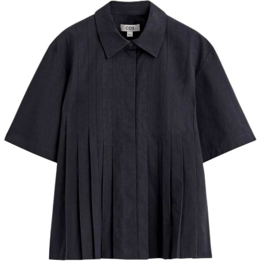 COS COS Shirts Women's Dark Blue Lapel