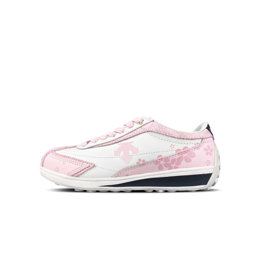 DESCENTE Cron Racer Abrasion Resistant Abrasion Resistant Low top Casual Shoes Unisex White Pink