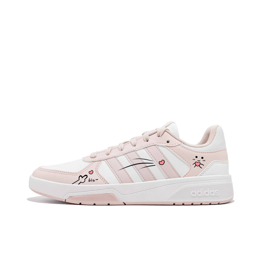 Adidas Adidas COURTBEAT Simple Love Synthetic Leather, Leather Low top Skateboard Shoes Unisex Pink