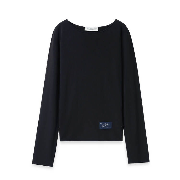 PANE Knitwear Women's Black Boat Neck Thin