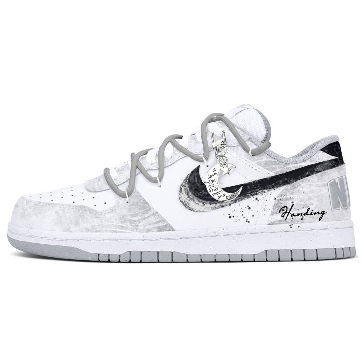 Nike Nike Big Slip Resistant, Abrasion Resistant, Height Increasing Low top Skateboard Shoes Unisex Silver Gray