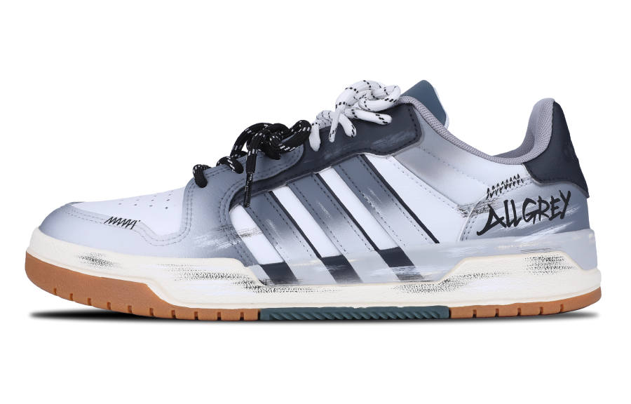Adidas Adidas ENTRAP Gray White Prologue Leather Abrasion Resistant Slip Resistant Low top Skateboard Shoes Unisex