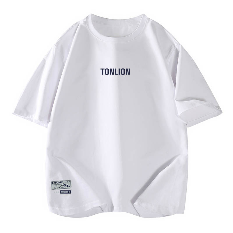 Tonlion T Shirts Unisex Crew Neck Moderate Straight Fit